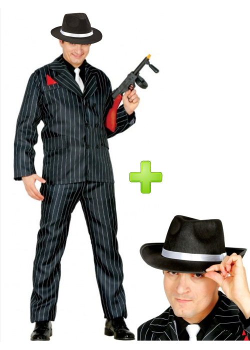 Disfraz de Gangster con sombrero - Packs Amazon