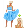 Vestit 50 blau perruca