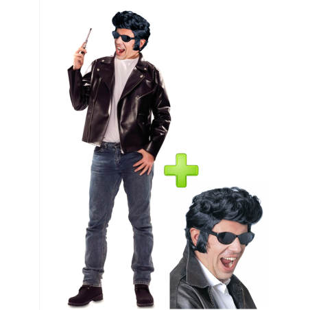 Disfraz de chaqueta motero con peluca - Packs Disfraces Años 50