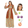 Disfraz de Hippie Flower Largo con set - Pack Disfraces Años 60-70