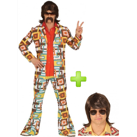 Disfraz de Disco Fever Hombre con peluca - Packs Disfraces Disco