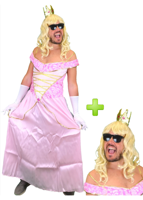 Disfraz de Princesa Hombre Rosa Claro