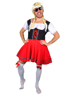 Disfraz de Tirolesa Roja para Hombre - Disfraces Despedida Soltero