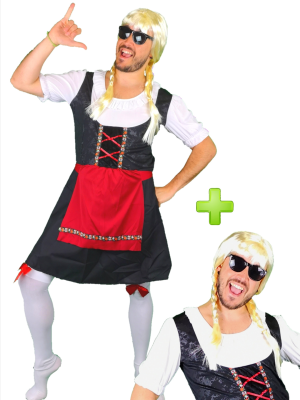 Disfraz de Tirolesa Negra para Hombre - Disfraces Despedida Soltero