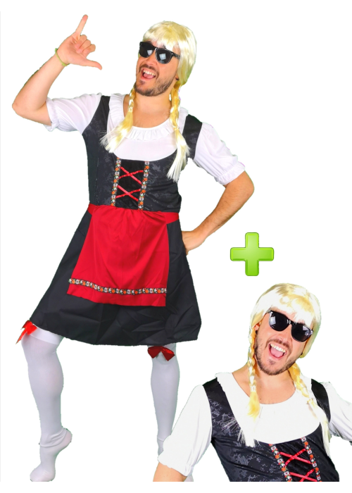 Disfraz de Tirolesa Negra para Hombre - Disfraces Despedida Soltero