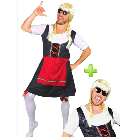 Disfraz de Tirolesa Negra para Hombre - Disfraces Despedida Soltero