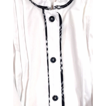 Camisa Blanca con Bies de Cuadros Mujer - Blusones, Camisas y Camisetas Regionales
