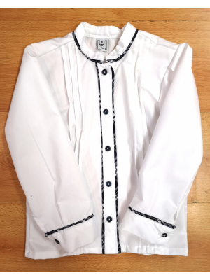 Camisa Blanca con Bies de Cuadros Mujer - Blusones, Camisas y Camisetas Regionales