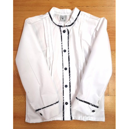 Camisa Blanca con Bies de Cuadros Mujer - Blusones, Camisas y Camisetas Regionales