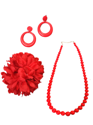 Set de Complementos Sevillana infantil Rojo - Packs Accesorios Flamencos