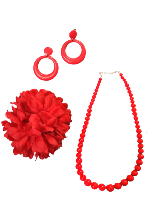 Set de Complementos Sevillana infantil Rojo - Packs Accesorios Flamencos