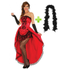 Disfraz de Can Can Mouling Rouge con boa - Packs Disfraces Cabaret
