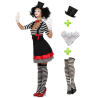 Disfraz de Mimo chica con medias y guantes - Packs Disfraces de Circo