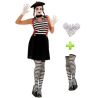 Disfraz de Mimo chica con medias y guantes - Packs Disfraces de Circo
