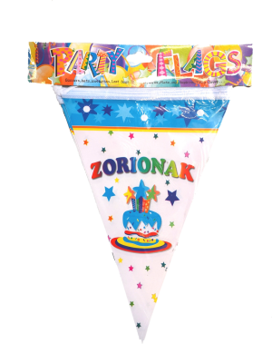 Banderines Zorionak Azules - Decoracion de Cumpleaños de Zorionak