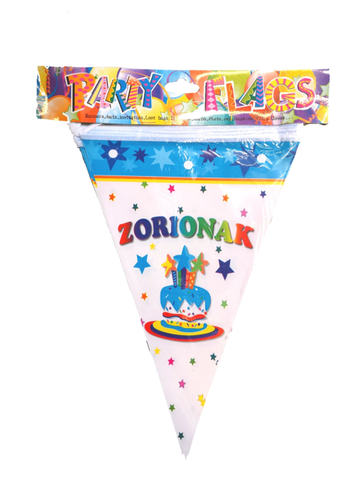Banderines Zorionak Azules - Decoracion de Cumpleaños de Zorionak
