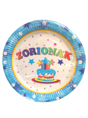 Platos Zorionak Azules - CELEBRACIONES