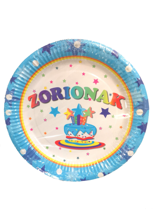 Platos Zorionak Azules - CELEBRACIONES
