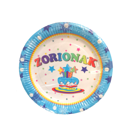 Platos Zorionak Azules - CELEBRACIONES
