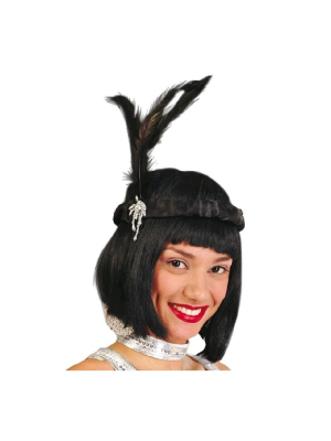 Cinta Charleston con Pluma Negra - COMPLEMENTOS POR CATEGORIA