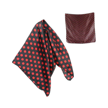 Pañuelo de Lunares Negro y Rojo - Mantones, pañuelos y Fajines