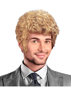 Peluca Hombre Rizos Rubia Brad - Pelucas