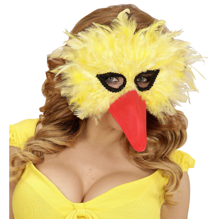 Mascara de Pajaro Amarillo con Pico - Mascaras y Antifaces