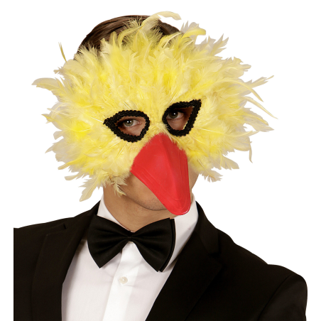 Mascara de Pajaro Amarillo con Pico - Mascaras y Antifaces