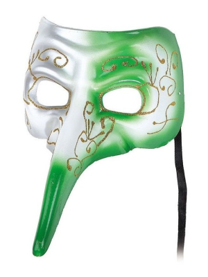 Comprar Antifaz Veneciano con Nariz Blanco/Verde - Mascaras y Antifaces