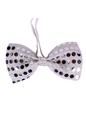 Bow Tie Sequin Silver