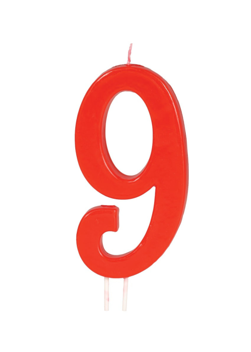 Vela Roja Nº 9, 12 cms