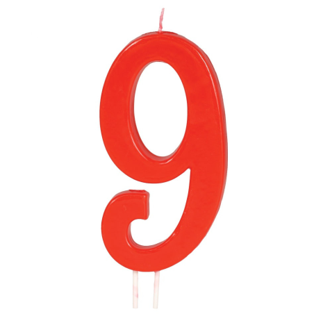 Vela Roja Nº 9, 12 cms