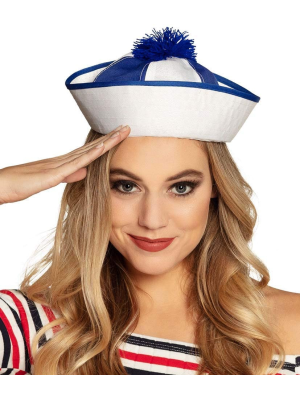 Gorro Marinero Pom Pom Azul y Blanco - Complementos de Marineros