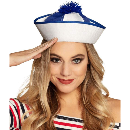 Gorro Marinero Pom Pom Azul y Blanco - Complementos de Marineros