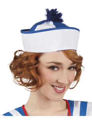 Gorro Marinero Pom Pom Azul y Blanco - Complementos de Marineros