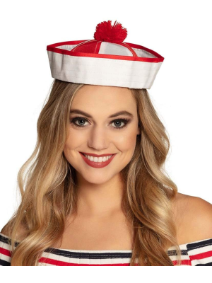 Comprar Gorro Marinero Pom Pom Rojo y Blanco - Complementos de Marineros