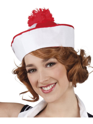 Comprar Gorro Marinero Pom Pom Rojo y Blanco - Complementos de Marineros