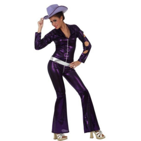 Disfraz de Disco buzo morado mujer