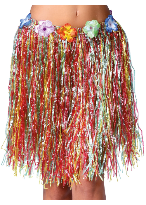 Falda Hawaiana con Flores de 55 cm Multicolor - Faldas y Pantalones