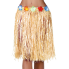 Falda Hawaiana con Flores de 55cm Paja - Hawaianos