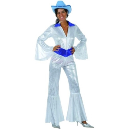 Disfraz de buzo disco blanco mujer
