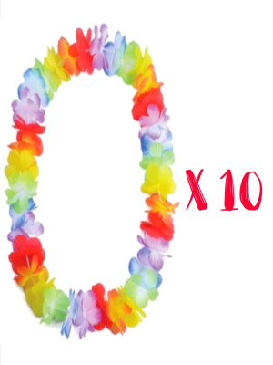 Pack 10 Collares Hawaianos - Packs Disfraces Hawaianos