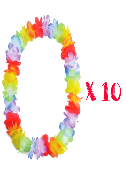 Pack 10 Collares Hawaianos - Packs Disfraces Hawaianos