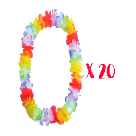 Pack 20 Collares Hawaianos - Packs Disfraces Hawaianos