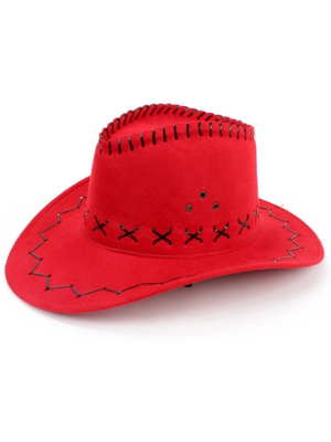 Sombrero Vaquero Tejano Infantil Rojo - Complementos de Vaqueros