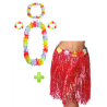 Conjunto Hawaiana Rojo - Packs Disfraces Hawaianos