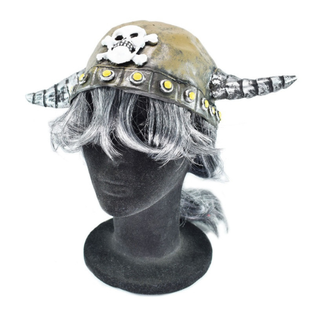 Casco Vikingo de Latex con Pelo