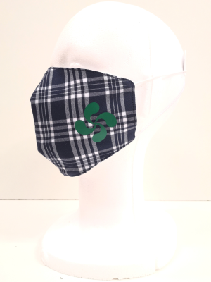 Mascarilla Tela Cuadros Lauburu Verde - Euskal Maskarak Adulto