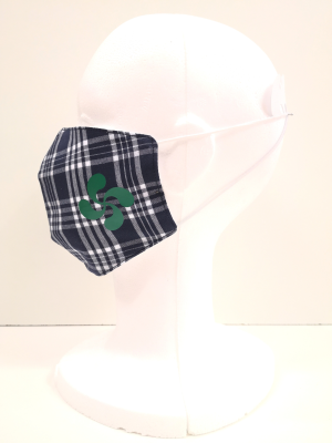 Mascarilla Tela Cuadros Lauburu Verde - Euskal Maskarak Adulto