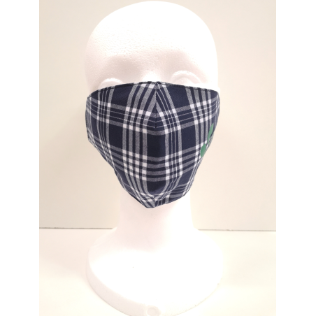 Mascarilla Tela Cuadros Lauburu Verde - Euskal Maskarak Adulto